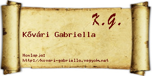 Kővári Gabriella névjegykártya